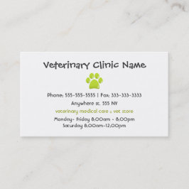 Tarjeta de visita veterinaria