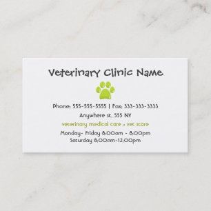 Tarjeta de visita veterinaria