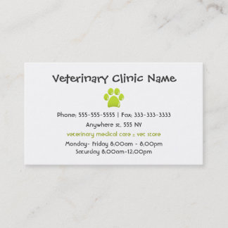 Tarjeta de visita veterinaria