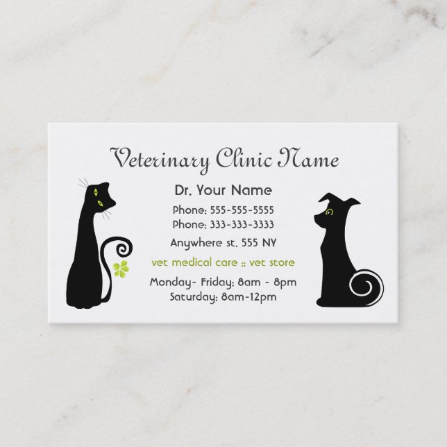 Tarjeta de visita veterinaria (Anverso)
