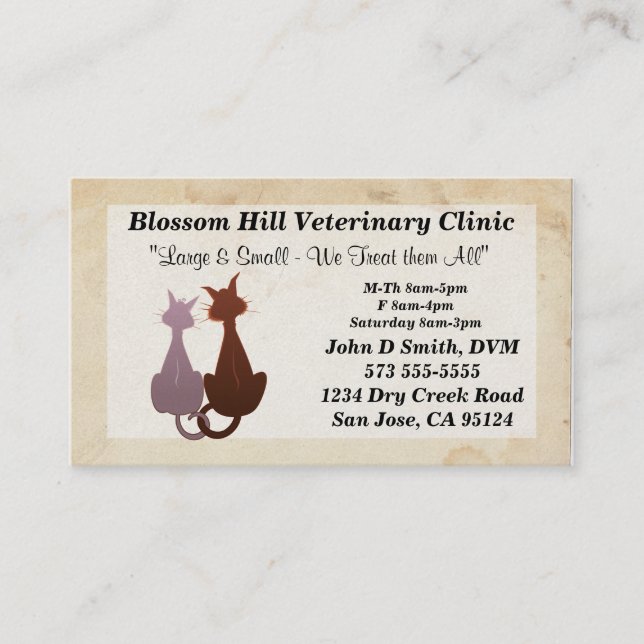 Tarjeta de visita veterinaria (Anverso)