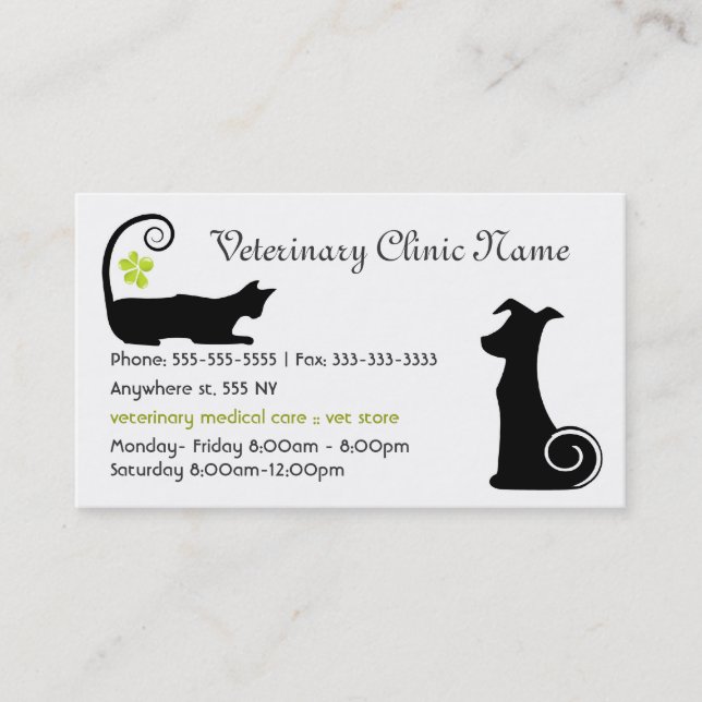 Tarjeta de visita veterinaria (Anverso)