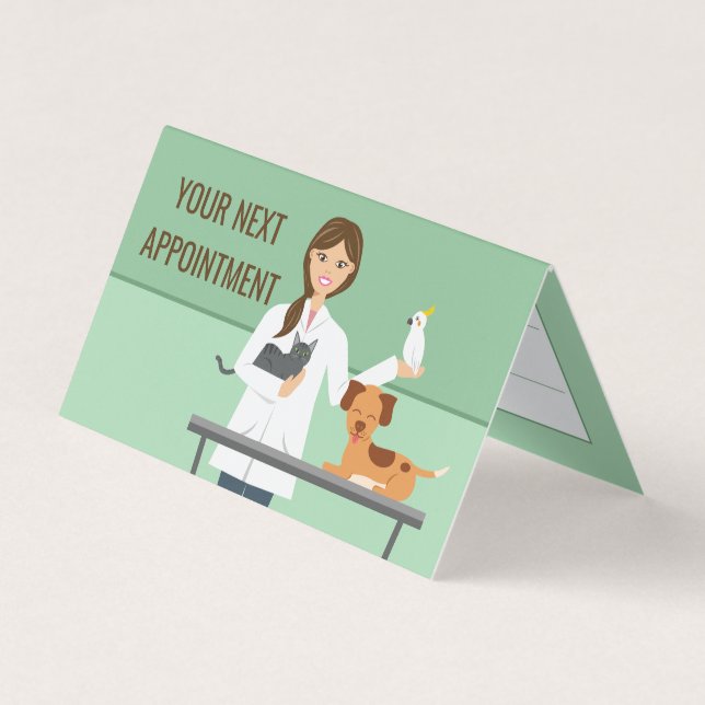 Tarjeta De Visita Veterinaria - Cita con el Cliente (Anverso)
