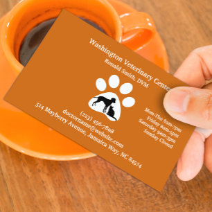Tarjeta de visita veterinaria con cita