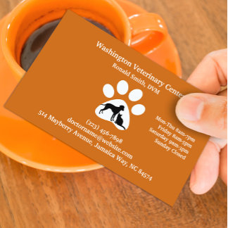Tarjeta de visita veterinaria con cita