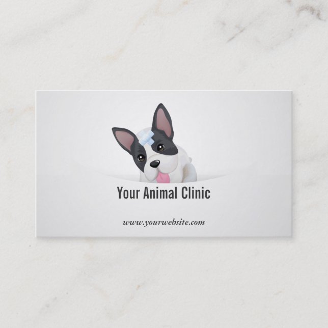 Tarjeta de visita veterinaria de la clínica del (Anverso)