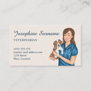 Tarjeta De Visita Veterinaria Doctora de Animales de Mascotas Vet Ch