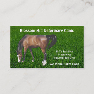 Tarjeta de visita veterinaria para caballos