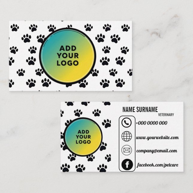 Tarjeta de visita veterinaria personalizada (Anverso / Reverso)