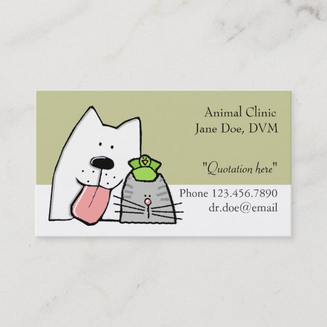 Tarjeta De Visita Veterinaria, Pet Care Pro, Personalizar (Anverso)