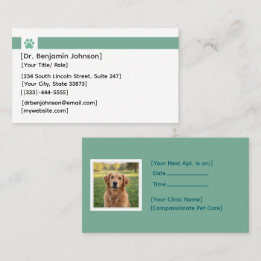 Tarjeta De Visita Veterinarian Appointment Card | Photo Template