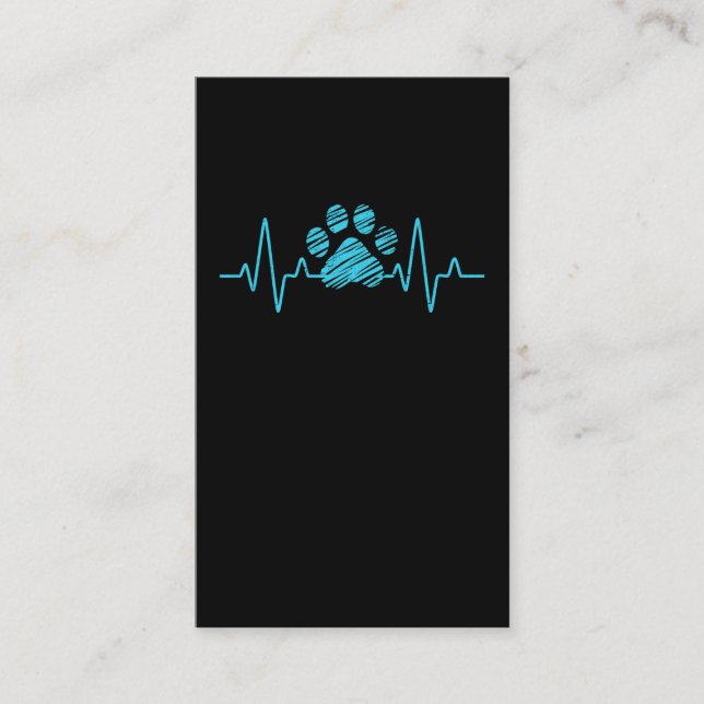 Tarjeta De Visita Veterinarian Paw Heartbeat Love Animals Vet Tech (Anverso)