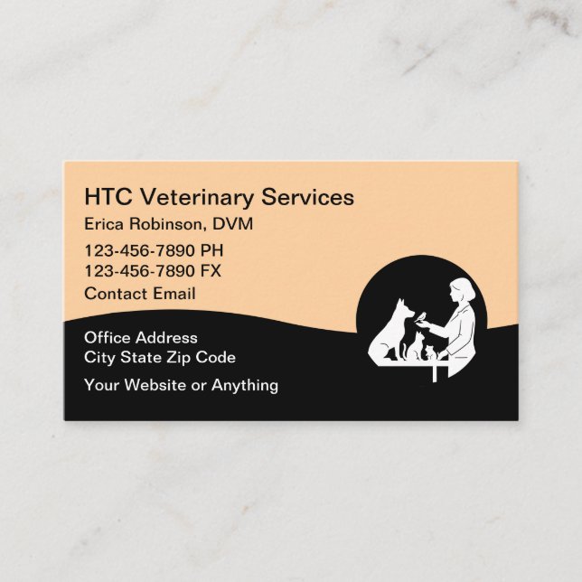 Tarjeta De Visita Veterinarian Pet Doctor Business Cards (Anverso)