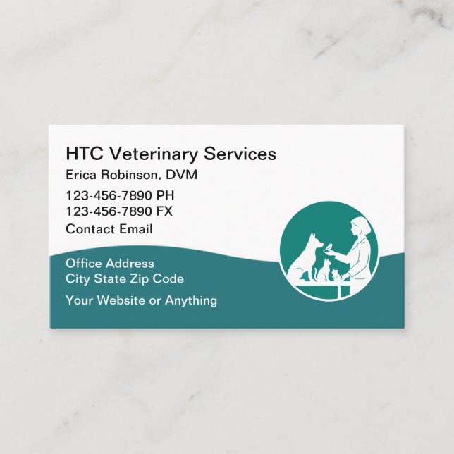 Tarjeta De Visita Veterinarian Pet Doctor Business Cards (Anverso)