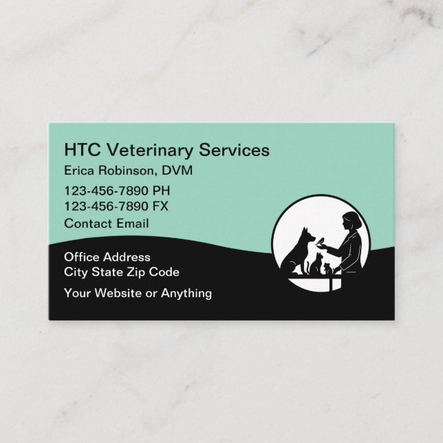 Tarjeta De Visita Veterinarian Pet Doctor Business Cards (Anverso)