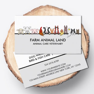 Tarjeta De Visita Veterinario de animales de granja