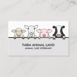 Tarjeta De Visita Veterinario de animales de granja Vaca Oveja Cabra