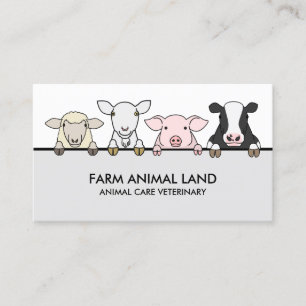 Tarjeta De Visita Veterinario de animales de granja Vaca Oveja Cabra