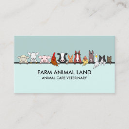 Tarjeta De Visita Veterinario de Animales de Granjero