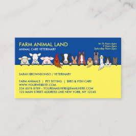Tarjeta De Visita Veterinario de cita de animal de granja amarillo d