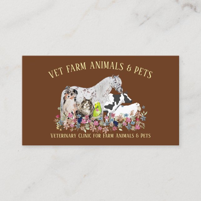 Tarjeta De Visita Veterinario de granja (Anverso)