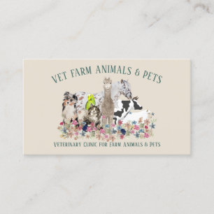 Tarjeta De Visita Veterinario de granja de alpacas