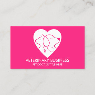 Tarjeta De Visita Veterinario de patas de animales para mascotas bla