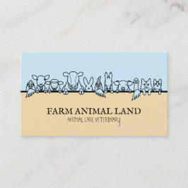 Tarjeta De Visita Veterinario de Vigilancia de Animales de la Granja