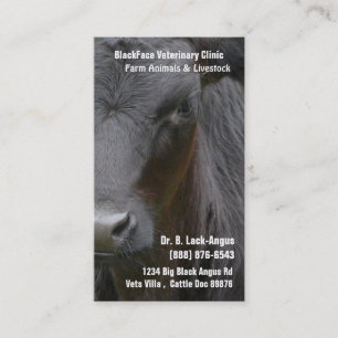 Tarjeta De Visita Veterinario grande del ganado - vaca negra de