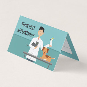 Tarjeta De Visita Veterinario Hombre y Animales - Cita del Cliente