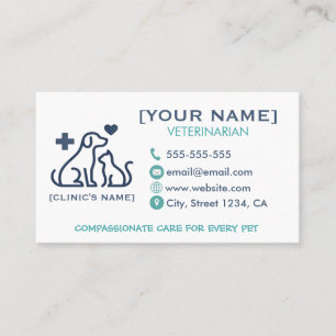 Tarjeta De Visita Veterinario Profesional Minimalista