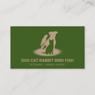 Tarjeta De Visita Veterinario Veterinario gato perro pájaro conejo p