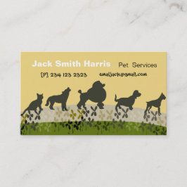 Tarjeta De Visita Veterinarios del caminante del perro del cuidado