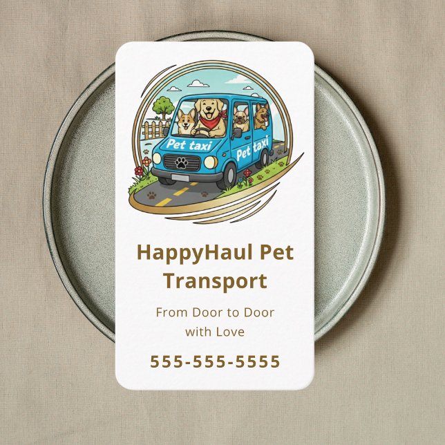 Tarjeta De Visita Veterinary Transport Service Pet Taxi Chauffeur (Subido por el creador)