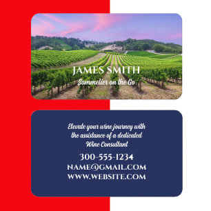 Tarjeta De Visita Viajar en bodega de viñedos