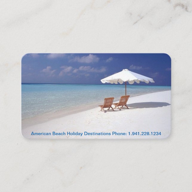 Tarjeta de visita viaje de 16 días de fiesta (Anverso)