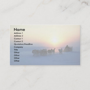 Tarjeta De Visita Viaje del trineo del perro en 45 grados de