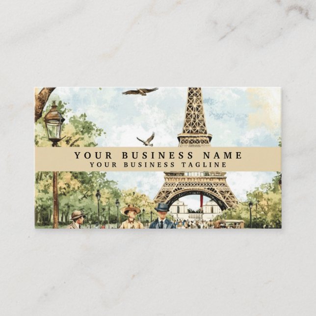 Tarjeta De Visita Viaje en la Torre Eiffel (Anverso)