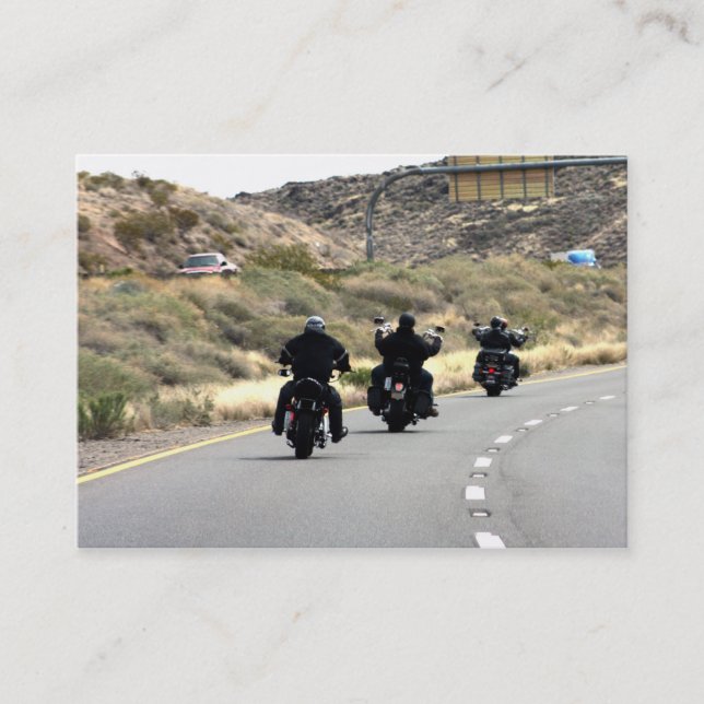 Tarjeta De Visita Viaje en motocicleta por carretera - Trio en bicic (Anverso)