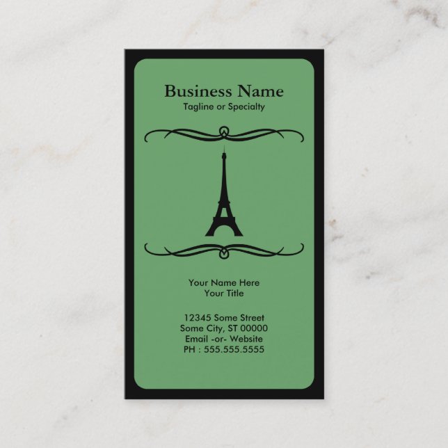 Tarjeta De Visita viaje mod (torre eiffel) (Anverso)
