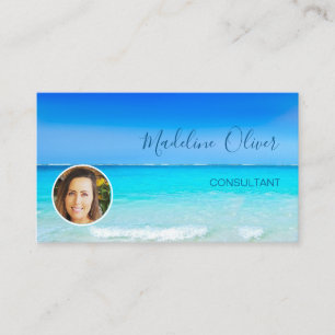 Tarjeta De Visita Viaje Profesional Ocean Beach Sea Blue