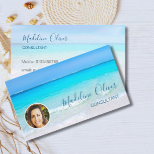 Tarjeta De Visita Viaje Profesional Ocean Beach Sea Blue