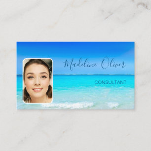 Tarjeta De Visita Viaje Profesional Ocean Beach Sea Blue