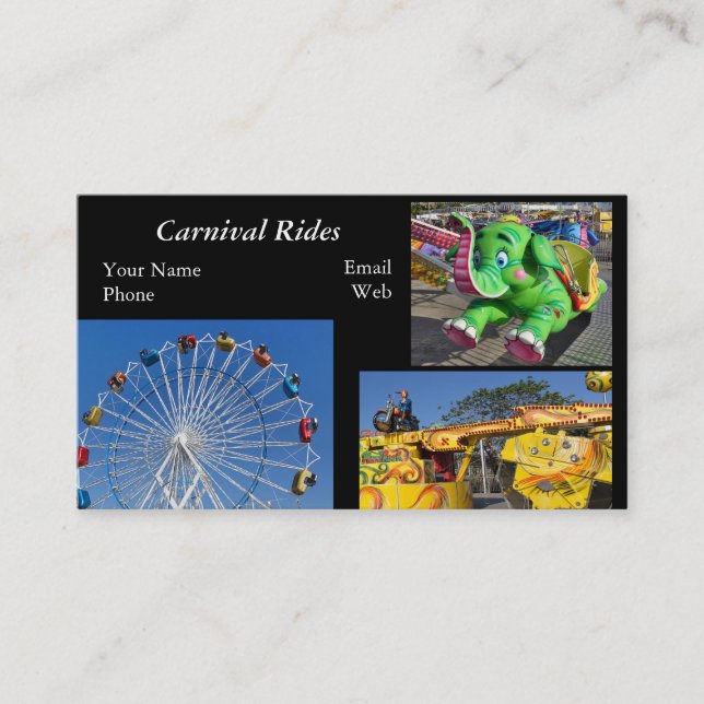 Tarjeta De Visita Viajes de diversión y carnaval (Anverso)
