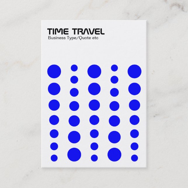 Tarjeta De Visita Viajes de tiempo - Azul sobre blanco (Anverso)