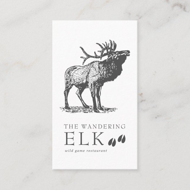 Tarjeta De Visita Vibrage Sketch Wild Elk Business Card (Anverso)