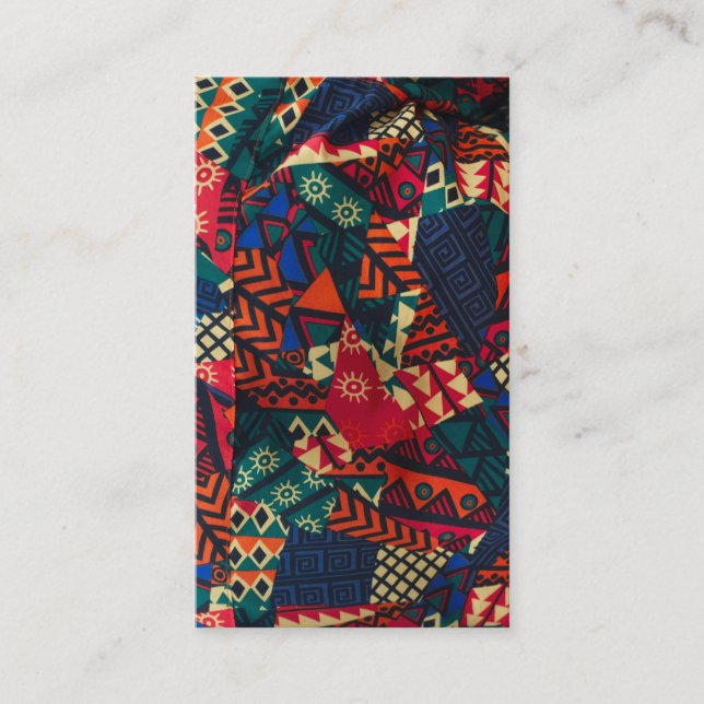 Tarjeta De Visita Vibrant African Geometric Tribal Abstract Pattern  (Anverso)