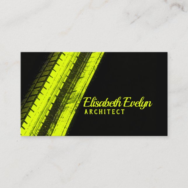 Tarjeta De Visita Vibrant Yellow Trails on Dark Canvas (Anverso)