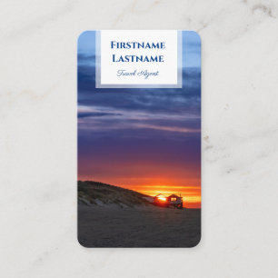 Tarjeta De Visita Vibrante agente de viajes de atardecer marítimo en