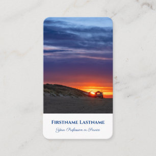 Tarjeta De Visita Vibrante agente de viajes de atardecer marítimo en